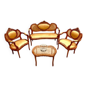 Salon Louis XVI, quatre pièces cannelé et mouluré