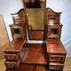 Console d'entrée/coiffeuse vintage édouardienne incrustée – 1900-1910