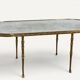 Maison Baguès coffee table in gilded bronze and aged mirror – 1950s