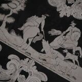 Antique Italian desk table, walnut and marble, Naples, 19th century.