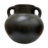 Black terracotta pottery vase