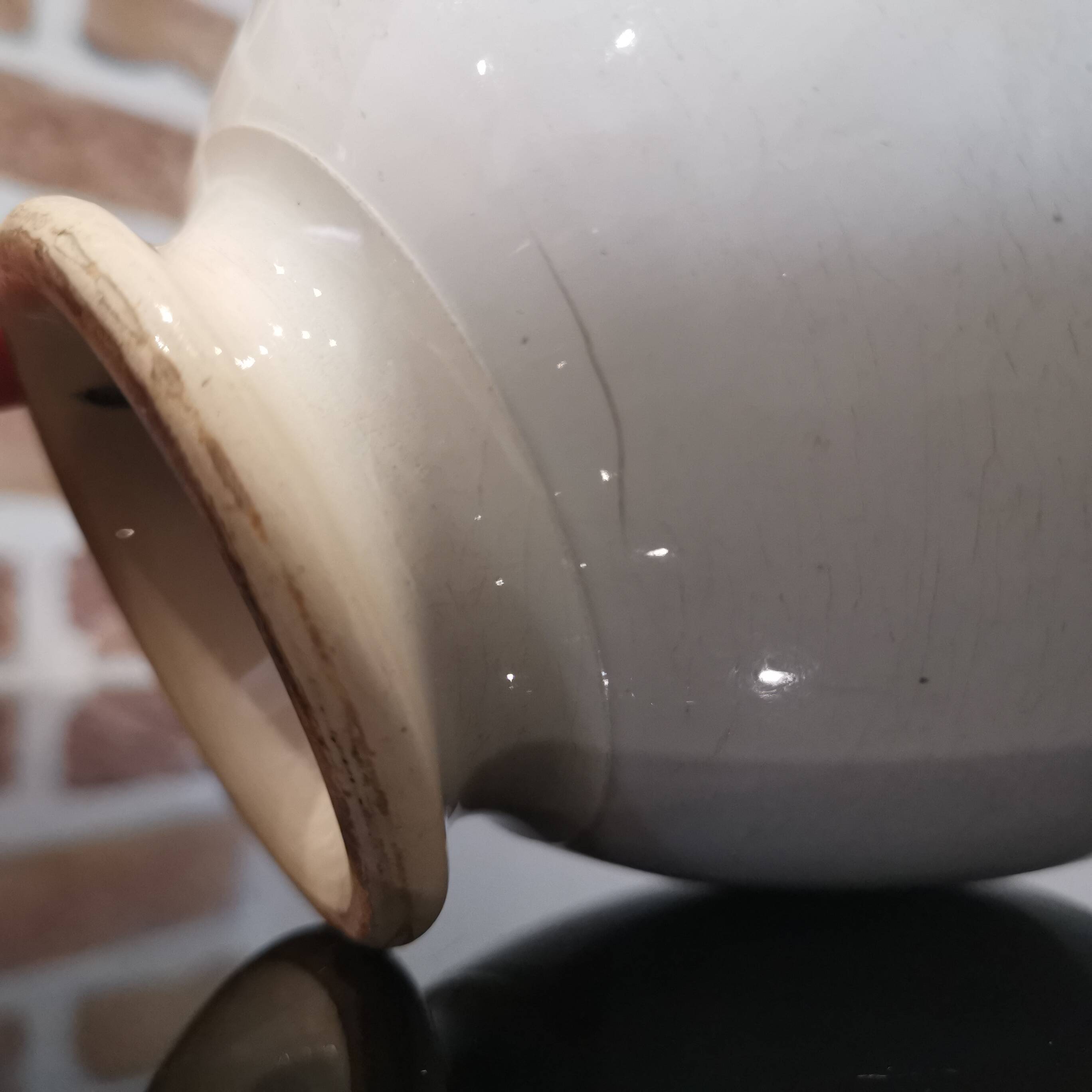 Old porcelain bowl "Moulin des loups" ceramics from Saint-Amand