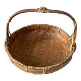 Bamboo basket with handle
