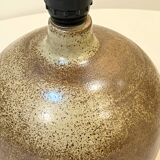 Large lamp signed JB in vintage beige stoneware 1970s ribbon lampshade 70s bohemian chic