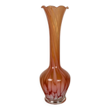 Soliflore en verre soufflé dans les tons rouge/orangé