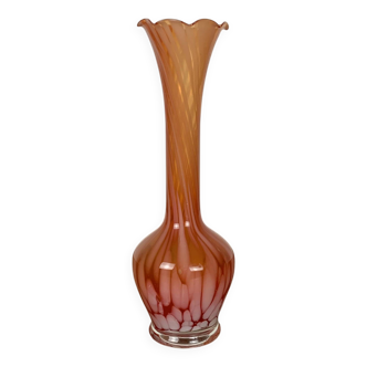 Blown glass soliflore in red/orange tones