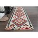 1970s Turkish Oushak Handmade Wool Cotton Beige Runner Rug 89x344