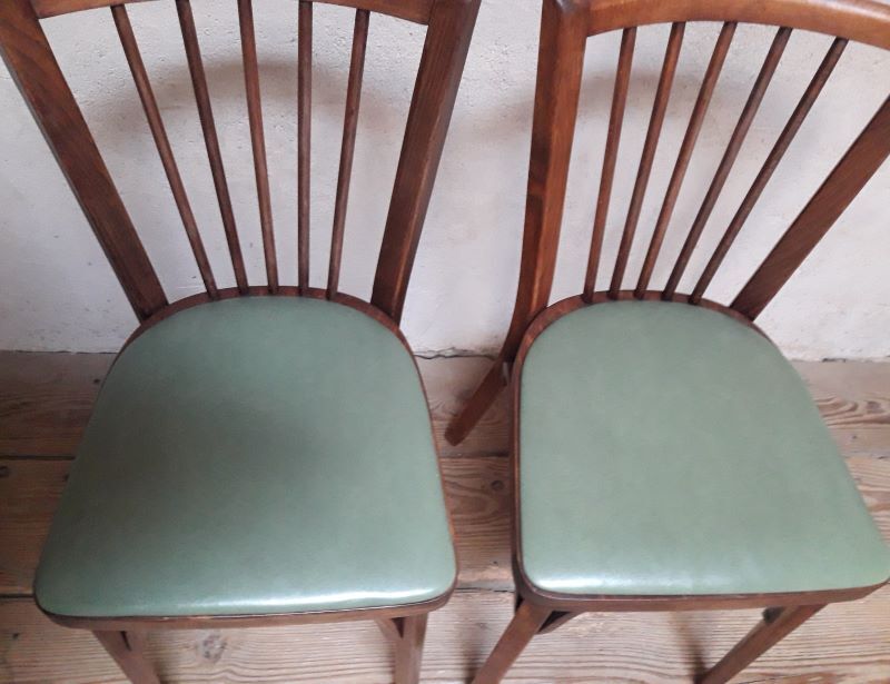 Pair of Baumann bistro chairs n°12
