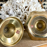 Bougeoirs en laiton et nacre