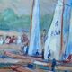 Large painting Gouache by Paul PAQUEREAU (1871-1950) "The Regattas"