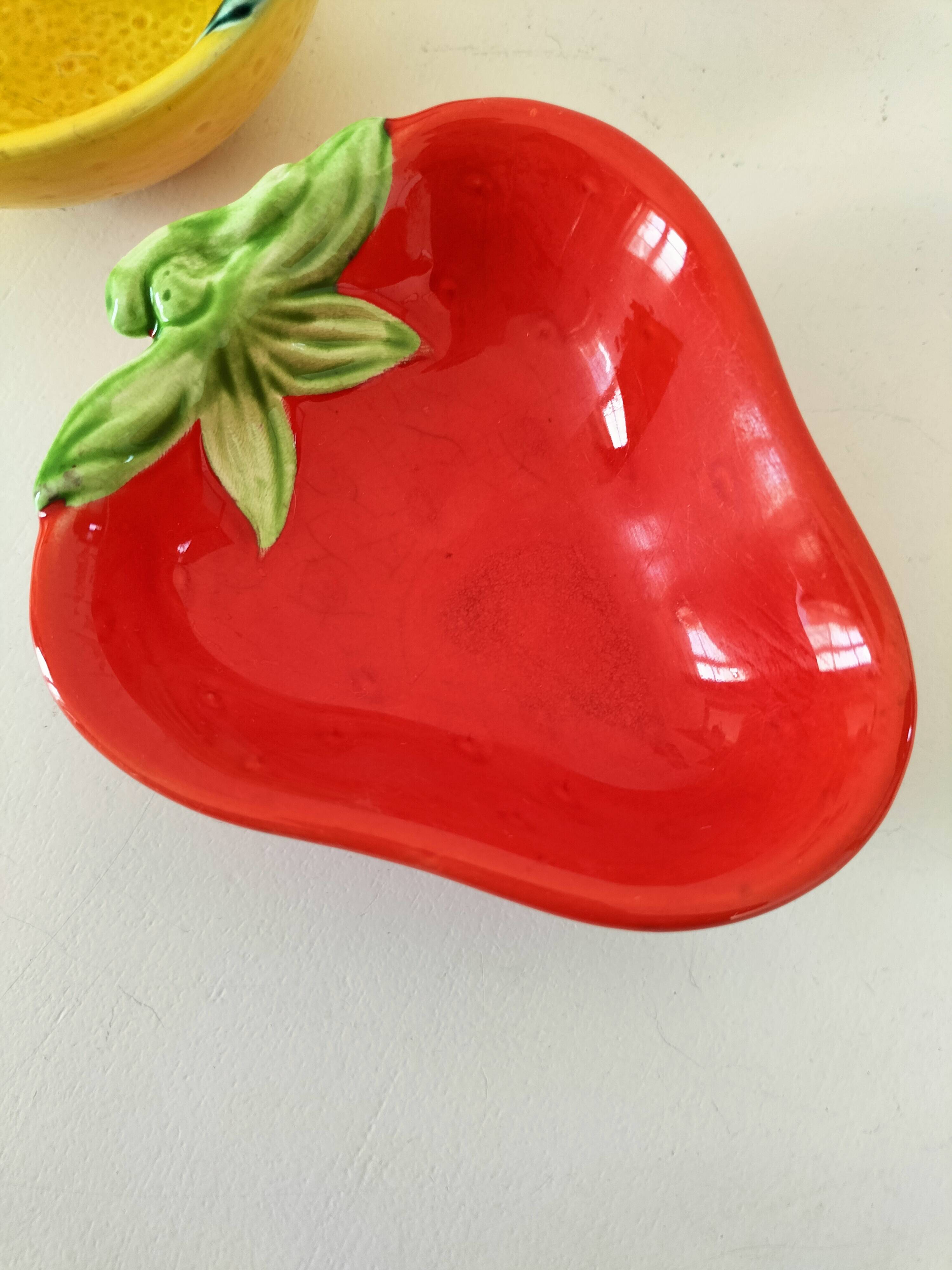 Duo de coupelles barbotine fraise & citron vintage