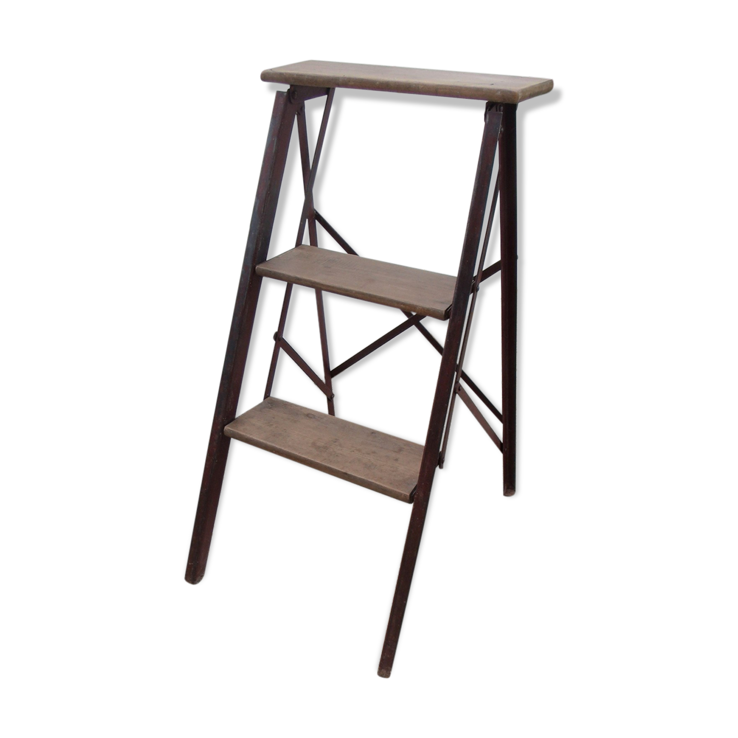 Former stool wood and metal vintage