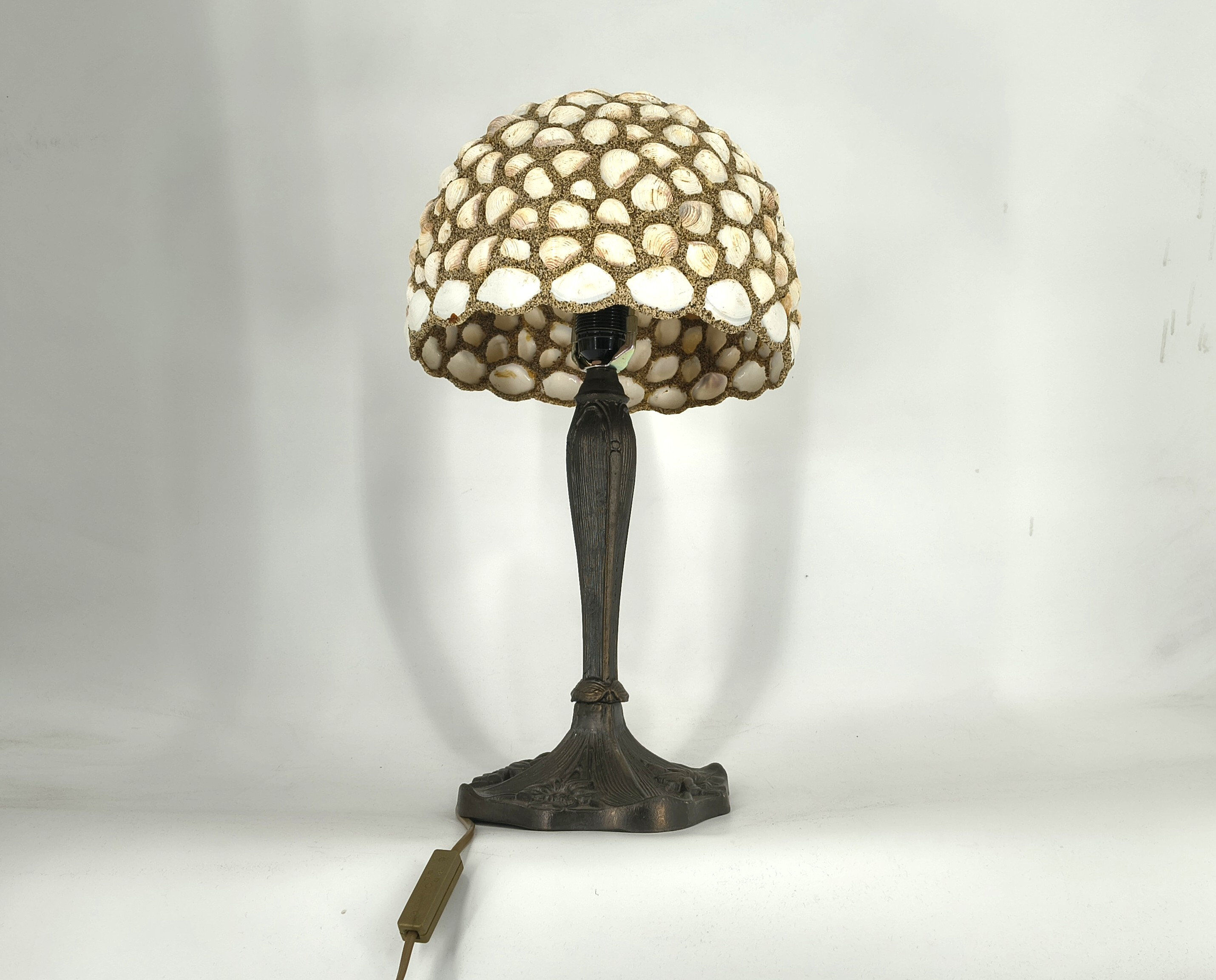 Vintage sea shell table lamp, 1970s