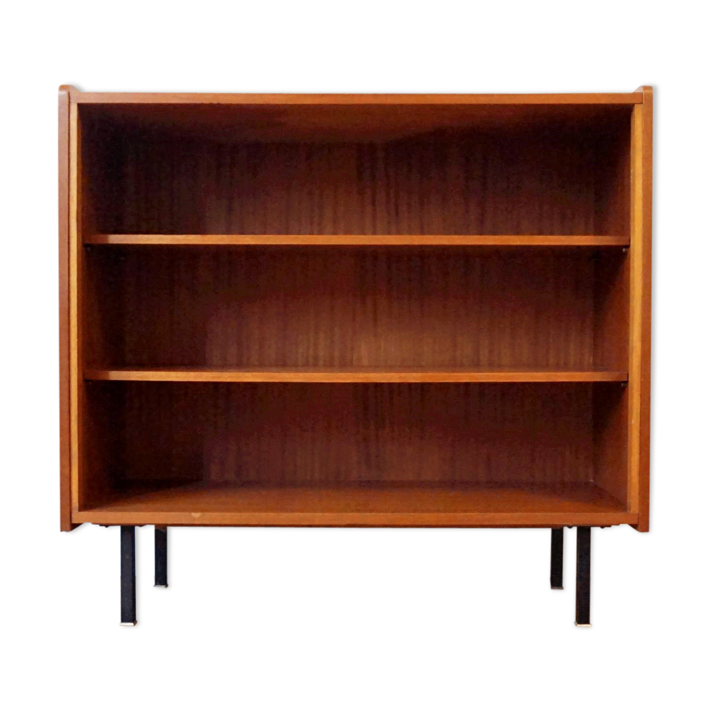 Vintage bookcase with metal feet