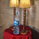 Pair of scandinavian wooden bedside lamps 1950 elec ok without switch 60x17
