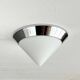 Vintage conical glass and chrome ceiling lamp, 1980s