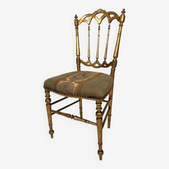 Chaise en bois doré d’époque Napoléon III