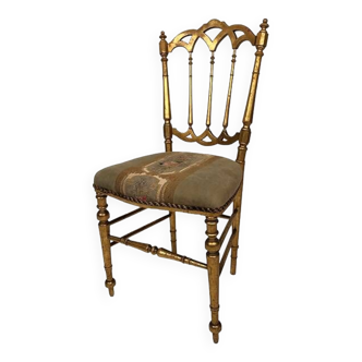 Chaise en bois doré d’époque Napoléon III