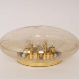 Large smoked glass ceiling light by Limburg, Germany, 1960s.