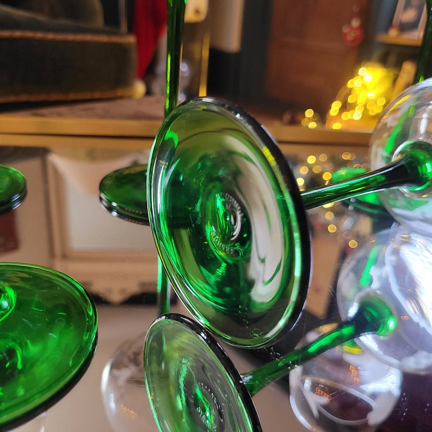 ​Suite de 6 verres Roemer à calice ciselé - Circa 1970