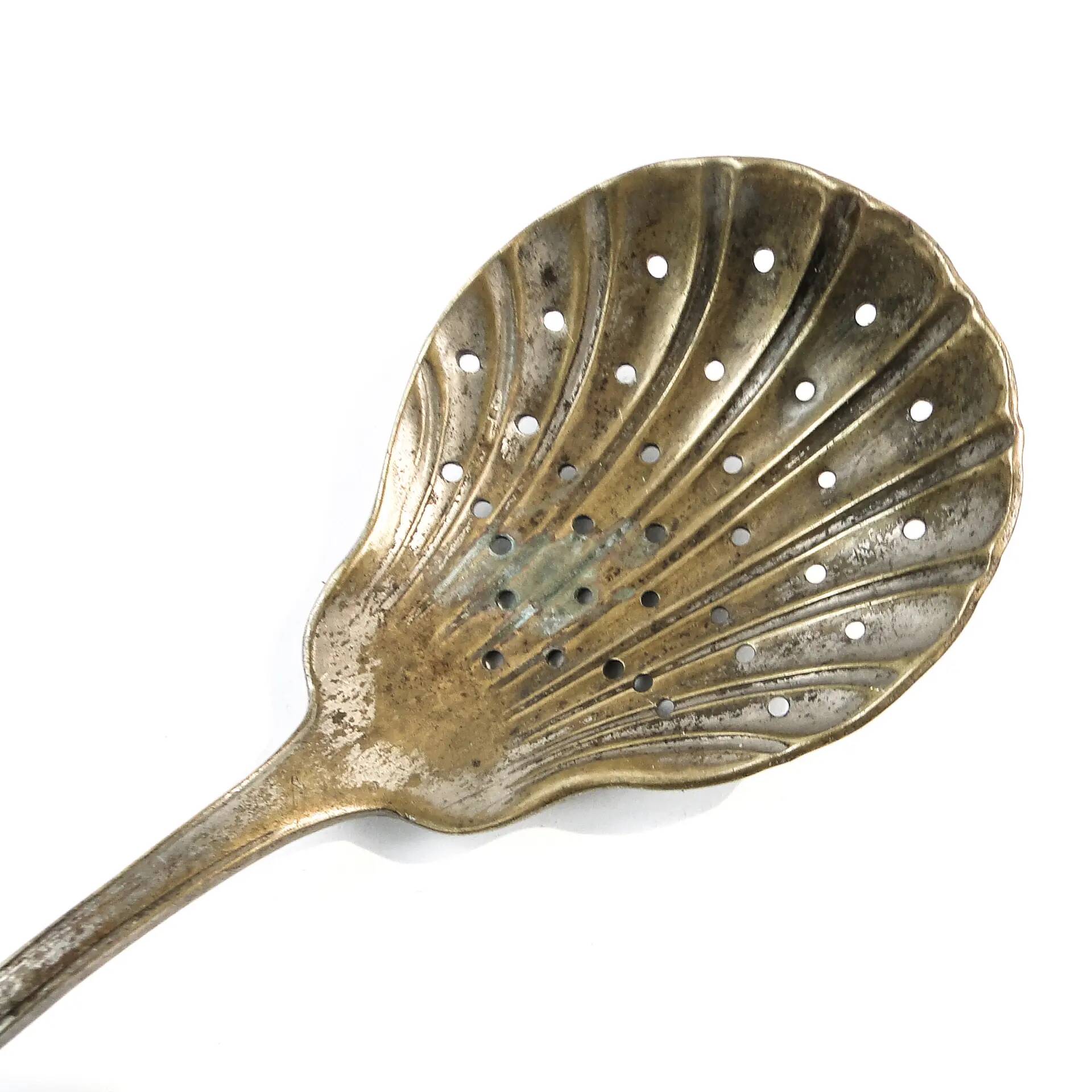Absinthe spoon, silver-plated brass, Germany, early 20th century