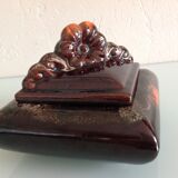 Fat Lava Brown Ceramic Candy / Vintage 60s