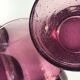 6 Straight bubbled glasses purple mouth blown glass
