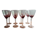 Set of 8 vintage stemmed glasses