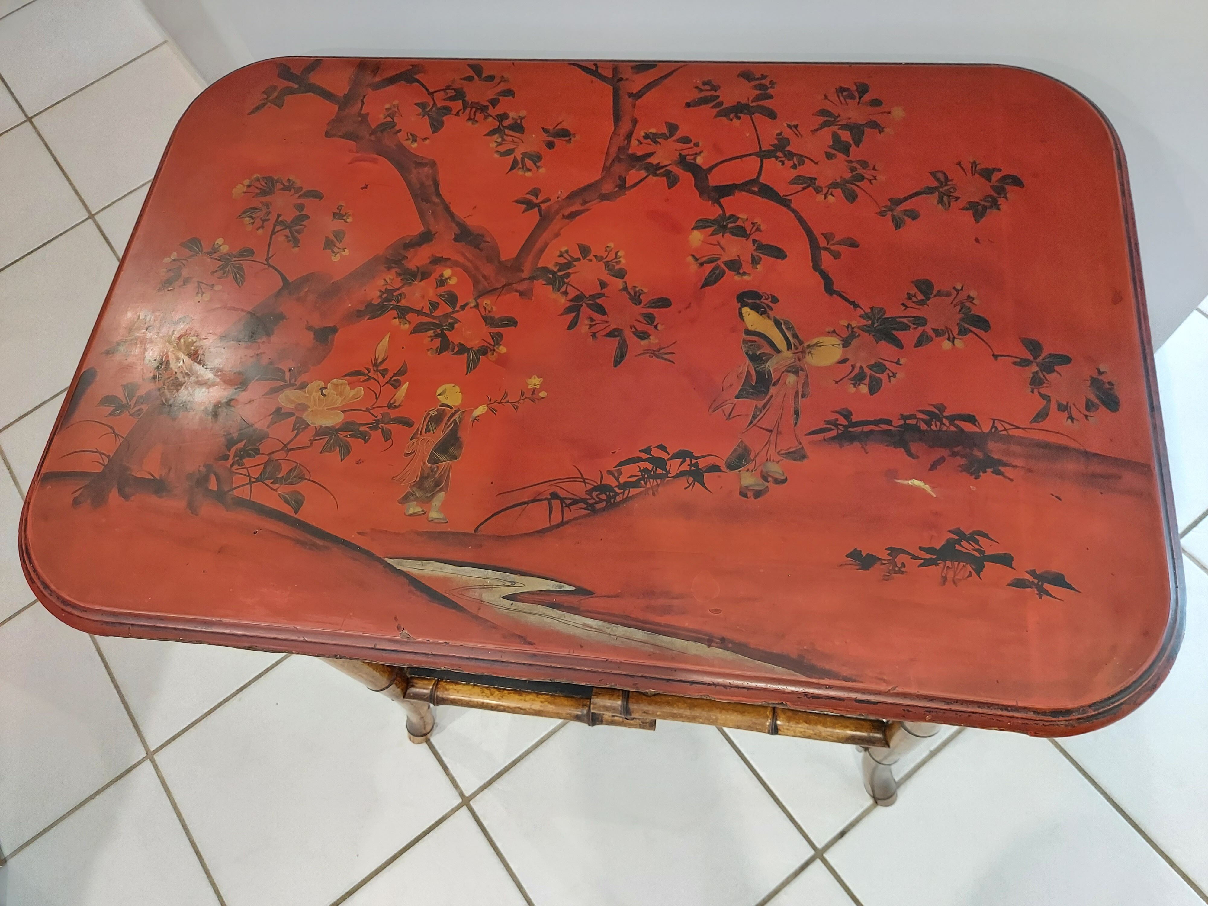 Table served Bamboo by Perret & Vibert late NINETEENTH