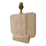 Cream cracked ceramic lamp base in Scandinavian style.