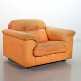 Striking De Sede DS101 Cognac Leather Lounge Chair DS17. Switzerland, 1970s