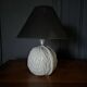 Pair of Italian ceramic lamps 1980 white walnut shape