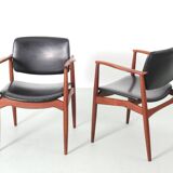 Pair of Scandinavian teak armchairs, model 66