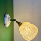 Vintage glass globe wall light in yellow from Clichy.