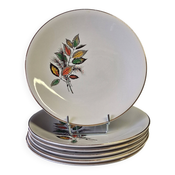 Lot de 6 assiettes plates de chez Digoin Sarreguemines en bon état