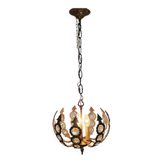 Palwa Palma & Walter style - Hollywood Regency style - brass - facet-cut gl