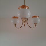 opaline chandelier with 3 burners 60s