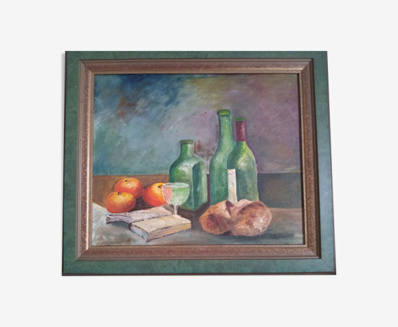 Huile sur panneau - Nature morte signée Donzé