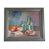 Huile sur panneau - Nature morte signée Donzé