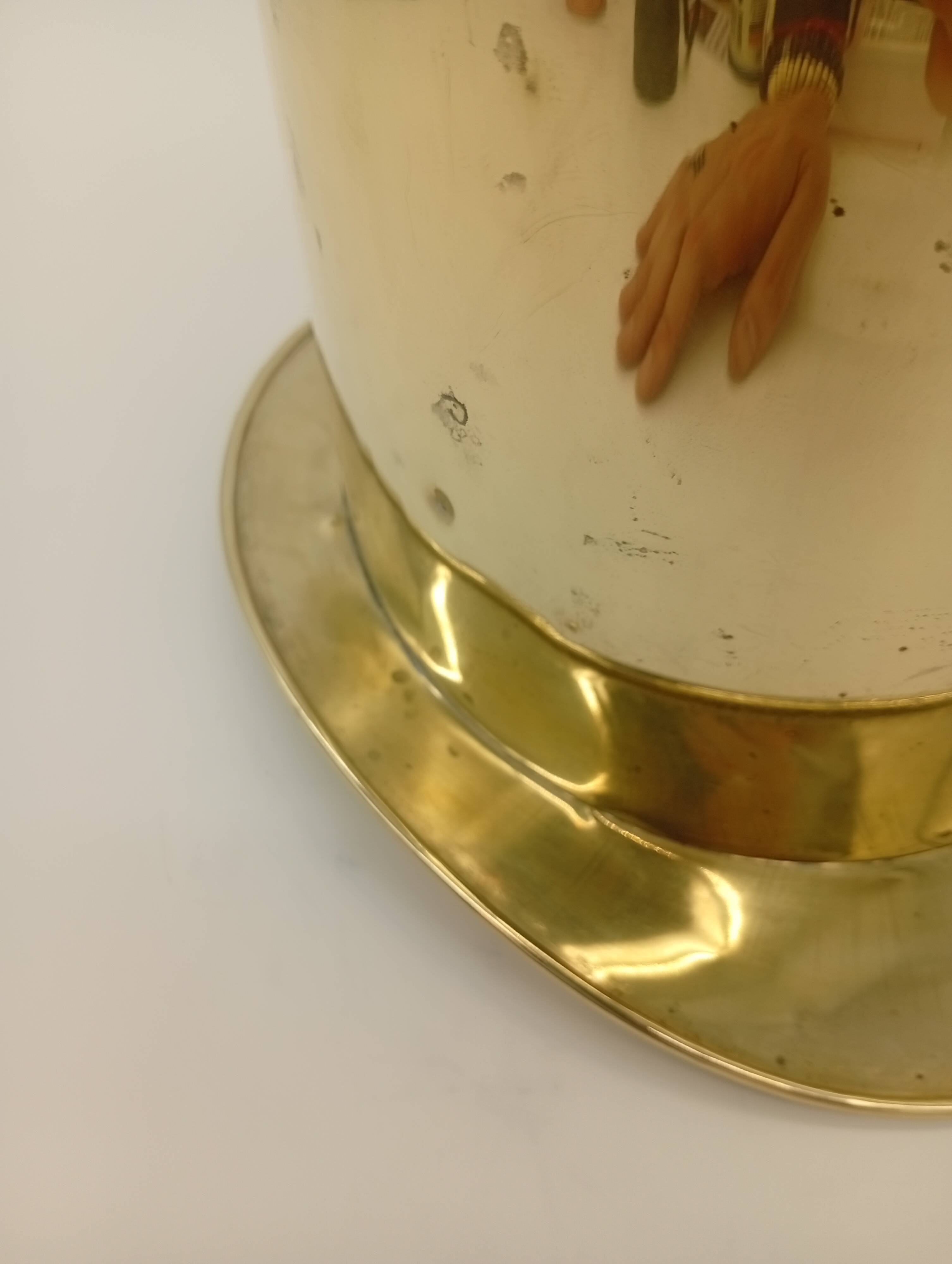Ice Bucket Champagne Cooler Top Hat Vintage Brass