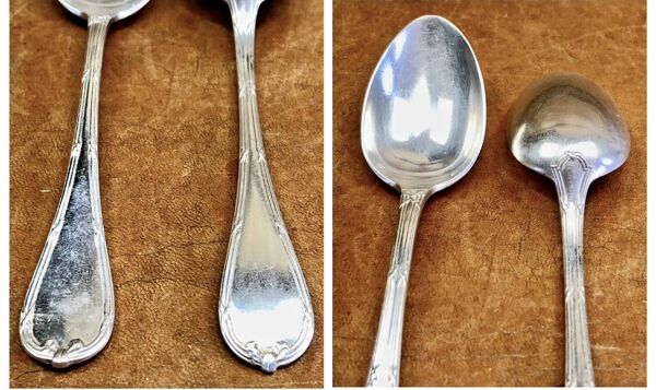 Ménagère 28 pièces 6 personnes métal argenté Christofle rubans croisés