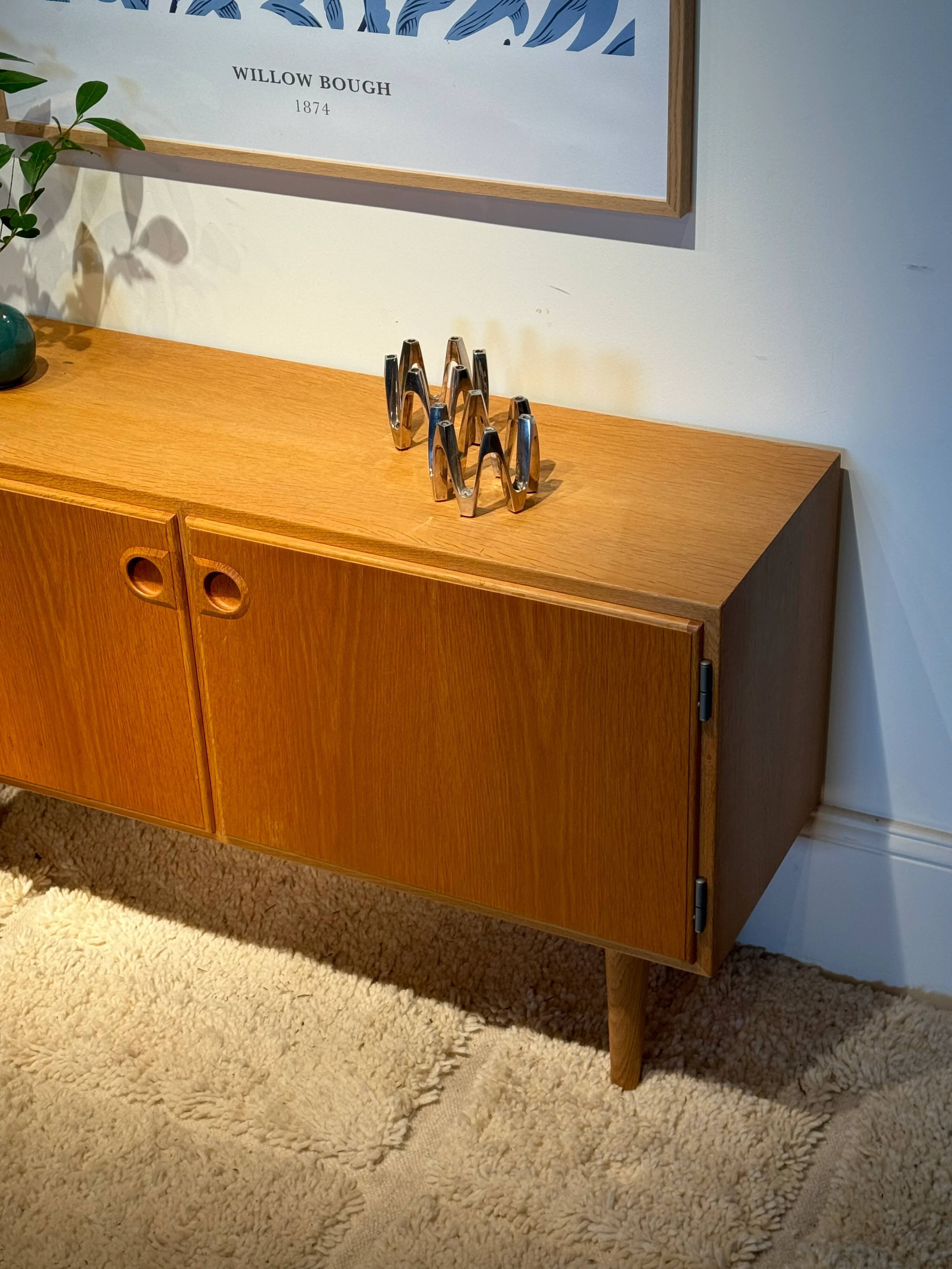 Vintage Scandinavian buffet in golden oak "Thyra"