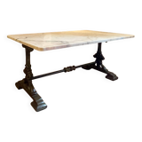 Table basse en marbre et fer forgé