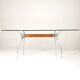 Bernard Dequet glass and aluminium desk for Protis, 1980s
