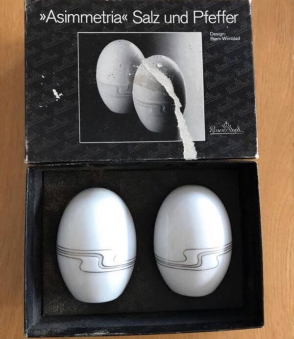 Service salière et poivrier en porcelaine Asimmetria Rosenthal