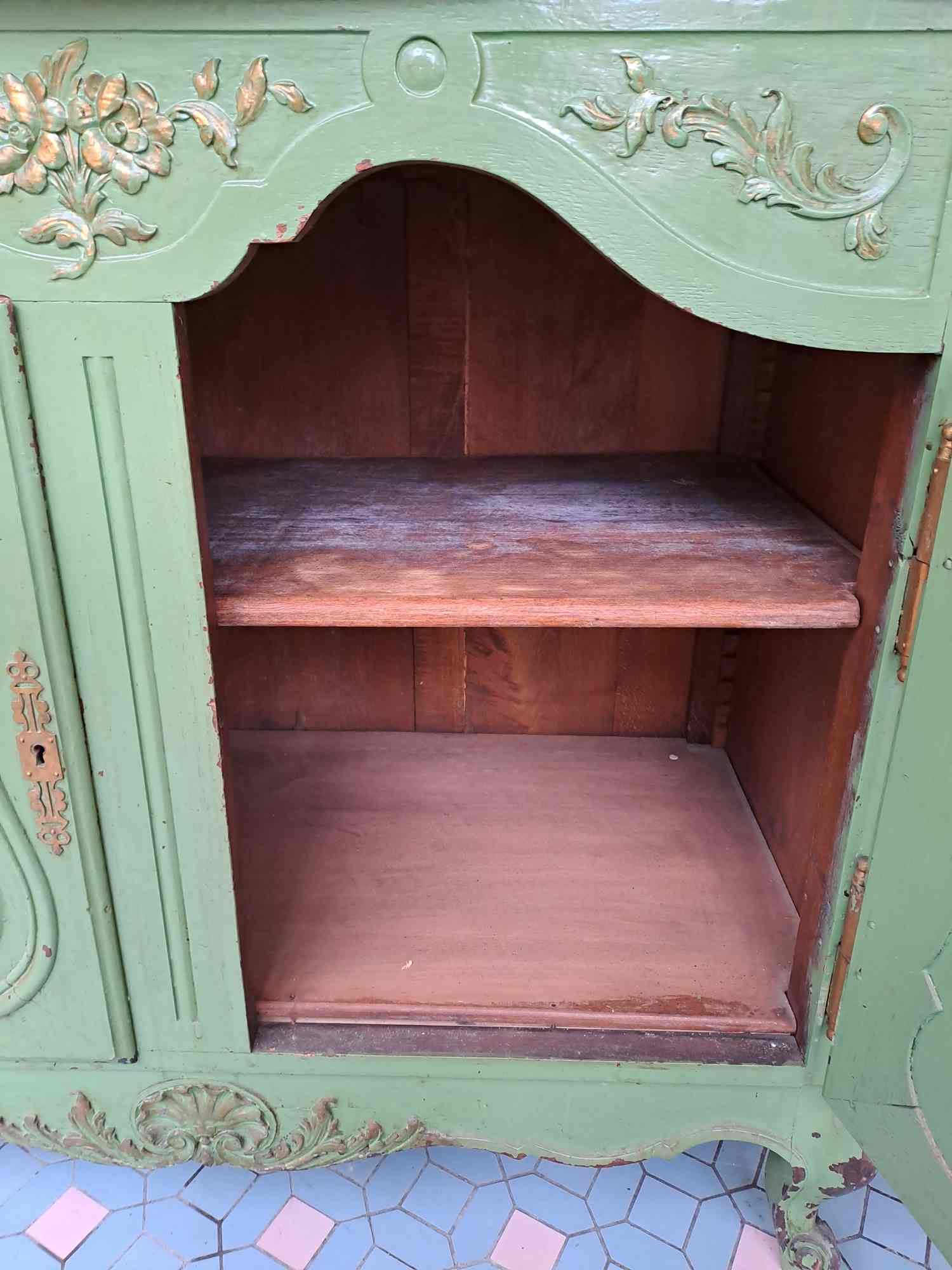 Small sideboard Louis XV look industrial workshop