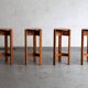 Ensemble de 4 tabourets de bar, design français, années 1970