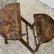 Set of 2 high and low tripod stools with turned legs, vintage plant holder, 1960s