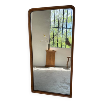 Miroir scandinave en teck massif 1970