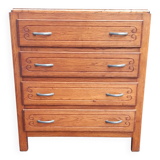 Art Deco chest of drawers in gilded oak.